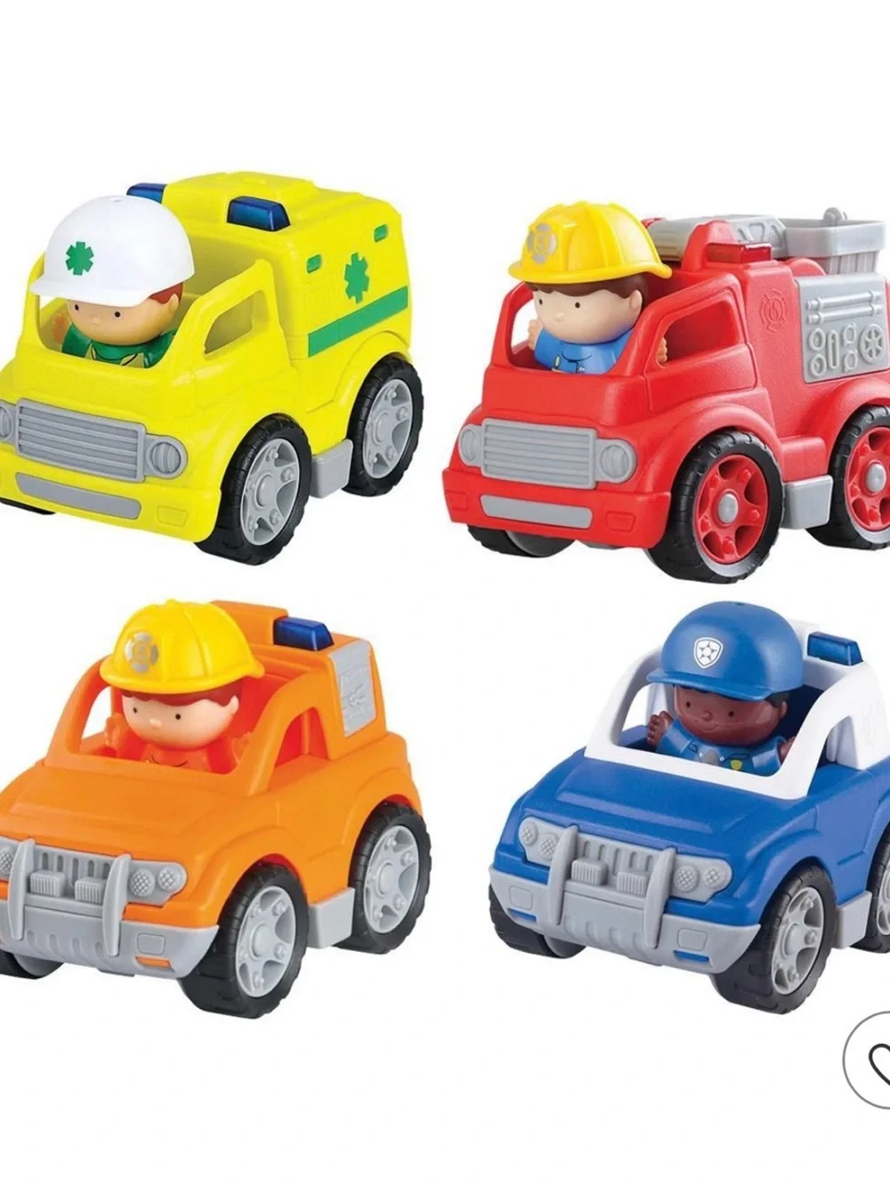 Rescue Vehicle Toy Pack - Red, Yellow, Orange, Blue
